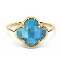 Morganne Bello Morganne Bello ring with turquoise corset stone yellow gold