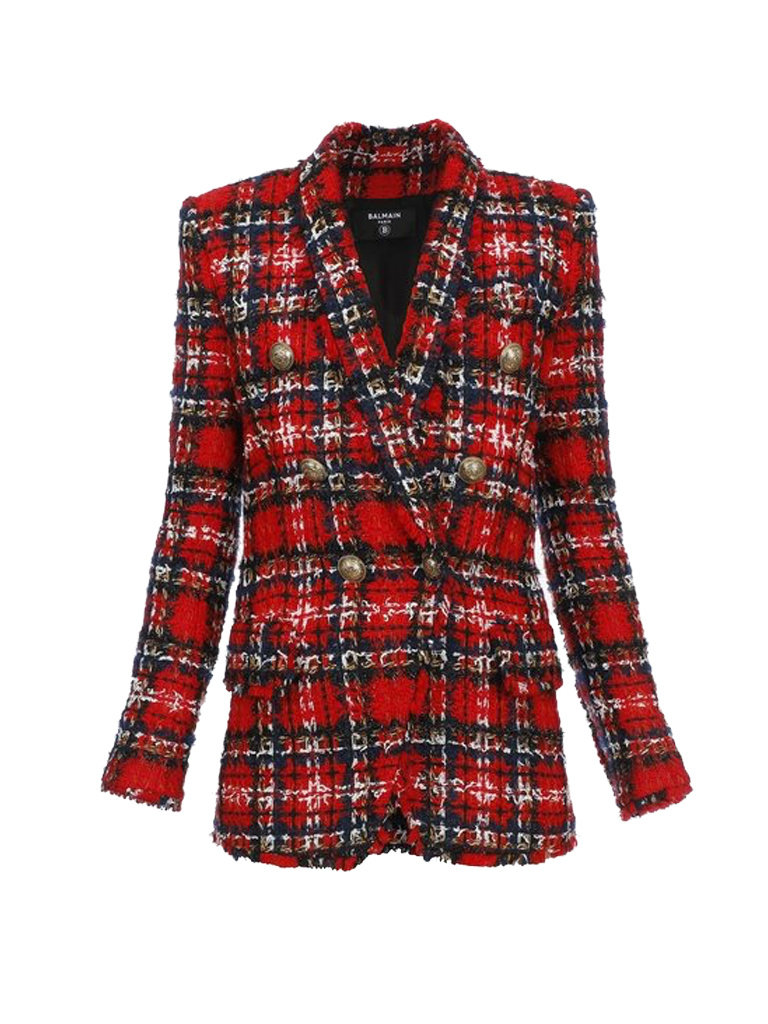 Inconsistent Grace Darts Balmain oversized double-breasted blazer tweed rood - VLVT Luxury Fashion  House Cornelis Schuytstraat