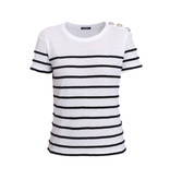 Balmain Balmain T-shirt striped black white