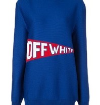 Off-White Off-White Oversized trui met logo blauw