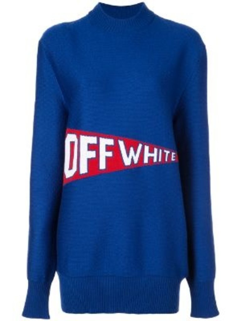 Off-White Off-White Oversized trui met logo blauw