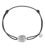 Morganne Bello Morganne Bello Aurora koord armband moonstone  donkergrijs