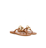 Elisabetta Franchi Elisabetta Franchi slippers met goud logo bruin