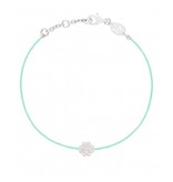 VANESSA TUGENDHAFT Vanessa Tugdenhaft draad armband met klaver diamanten aqua zilver