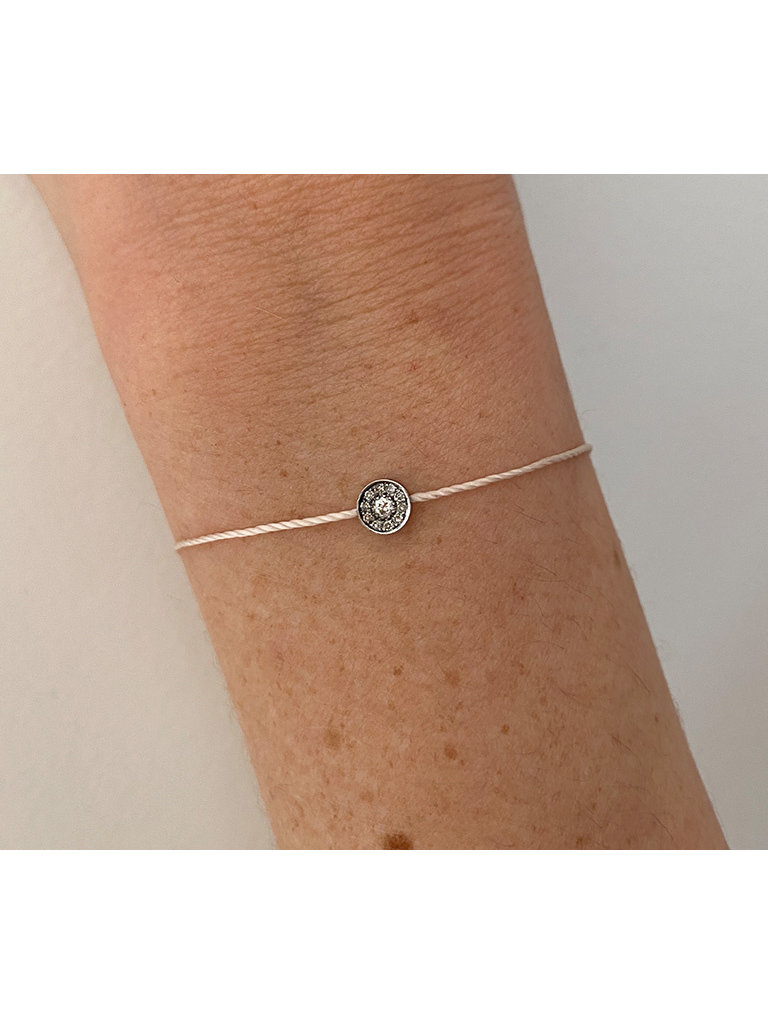 VANESSA TUGENDHAFT Vanessa Tugendhaft draad armband met diamanten zalm zilver