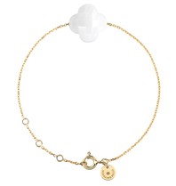 Morganne Bello Morganne Bello 1012YB1B101 klaver armband wit goud