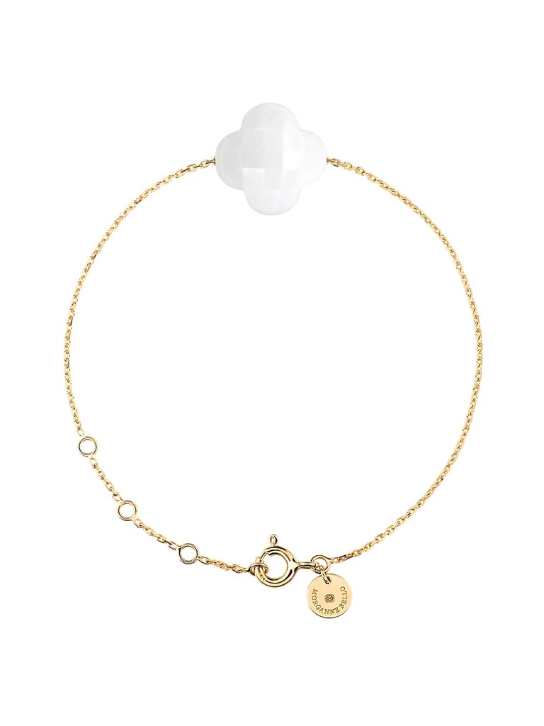 Morganne Bello Morganne Bello klaver armband wit goud