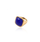 Pscallme Pscallme Ring stone blue goldplated