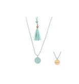Pscallme Pscallme Enamel turquoise initial G goldplated ketting