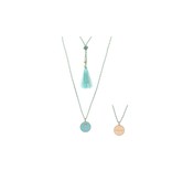 Pscallme Pscallme Enamel turquoise initial T goldplated ketting