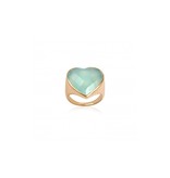 Pscallme Pscallme Ring heart stone amazonite goldplated