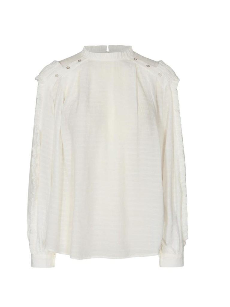 Co'couture Co'Couture Cora blouse met gouden knopen off-white
