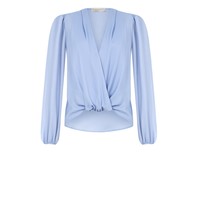 Rinascimento Rinascimento blouse met knoop detail blauw