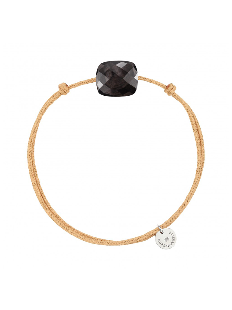 Morganne Bello Morganne Bello koord armband moonstone beige