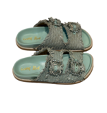 Coral Blue Coral Blue leren sandalen met gespen mint