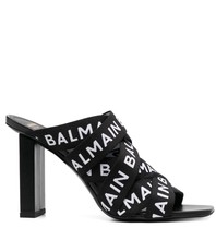 Balmain Balmain Paris sandalen met logo zwart wit