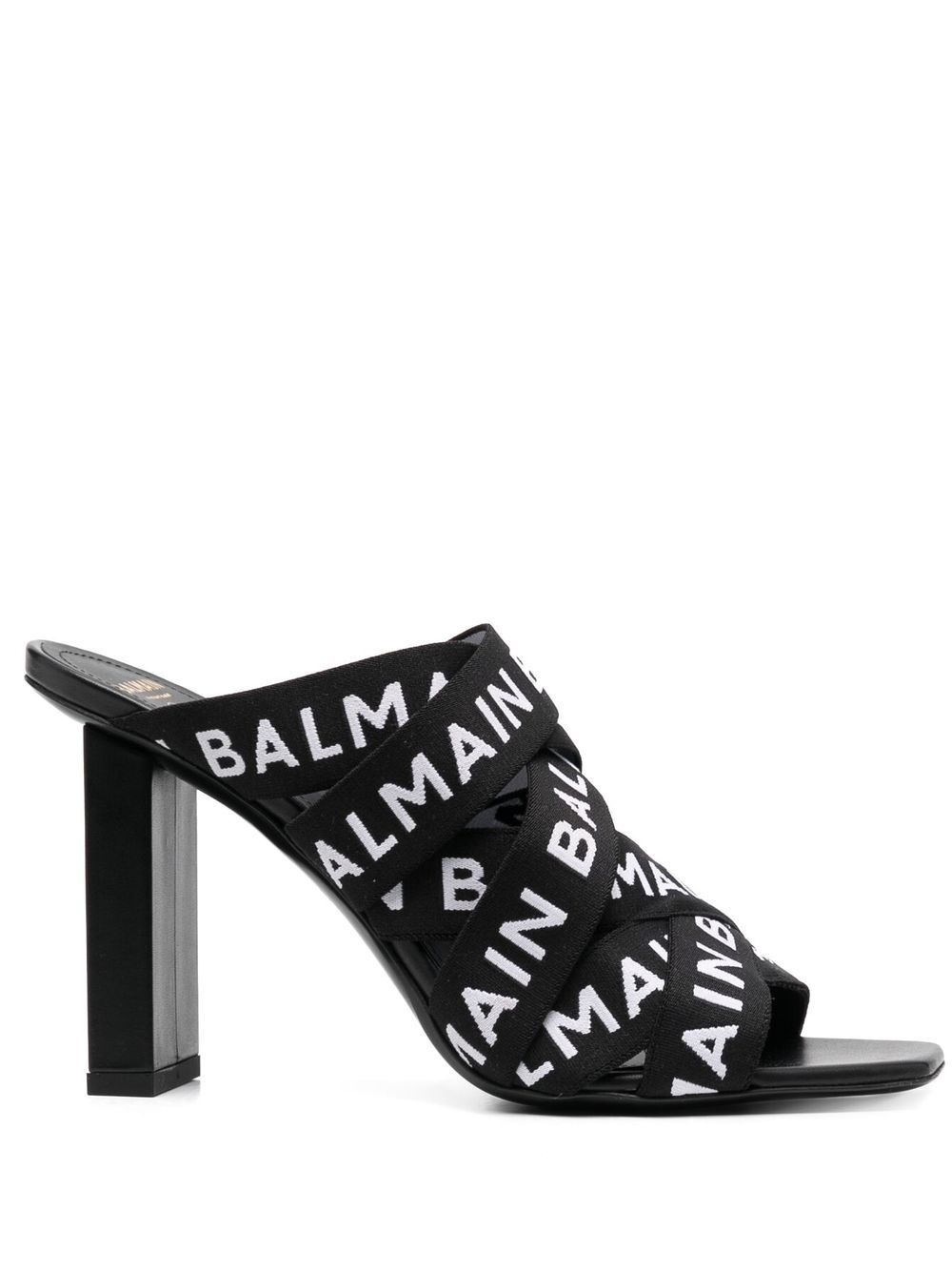 Balmain Paris sandalen met logo zwart wit - VLVT Luxury Fashion House