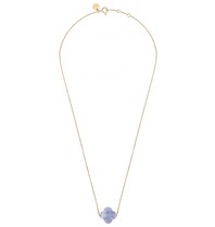 Morganne Bello Morganne Bello 1013YB1B104 klaver ketting blue lace agaat geelgoud