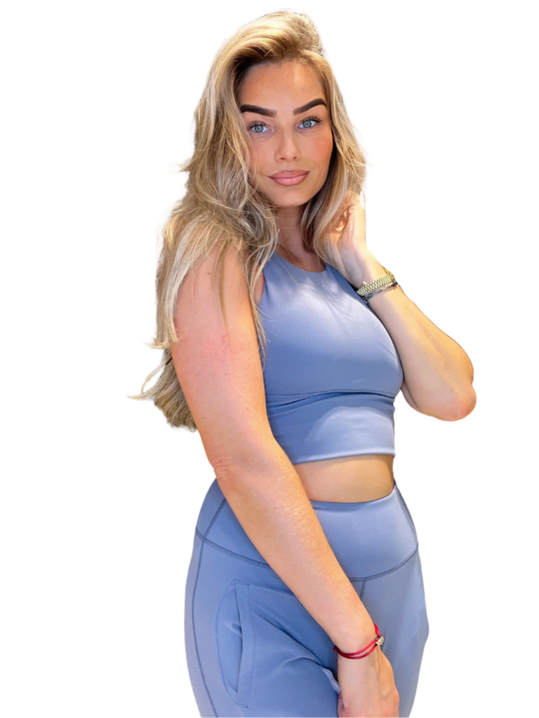 House of Gravity House of Gravity Silhouette Crop Top Pebble blue