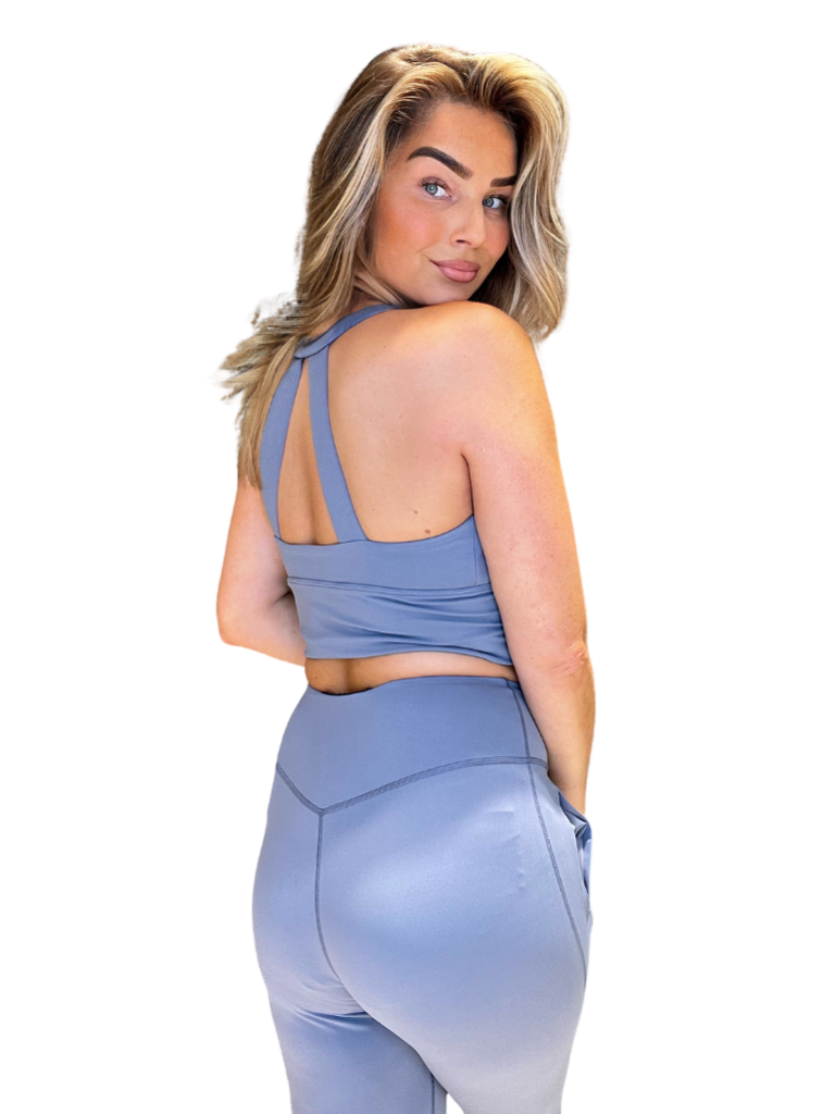 House of Gravity House of Gravity Silhouette Crop Top Pebble blue