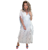 Hemant & Nandita Hemant & Nandita HN-NYSA-5A Nysa lange jurk off white