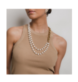 Souvenirs de Pomme Souvenirs de Pomme CHAH38 timeless small snake chain pearls ketting