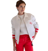 House of Gravity House of Gravity Cardigan jacket coral red marble white