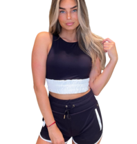 House of Gravity House of Gravity Performance crop top db moonstone white
