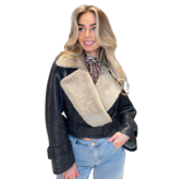 NOUR HAMMOUR Nour Hammour Hatti Shearling midnight malt