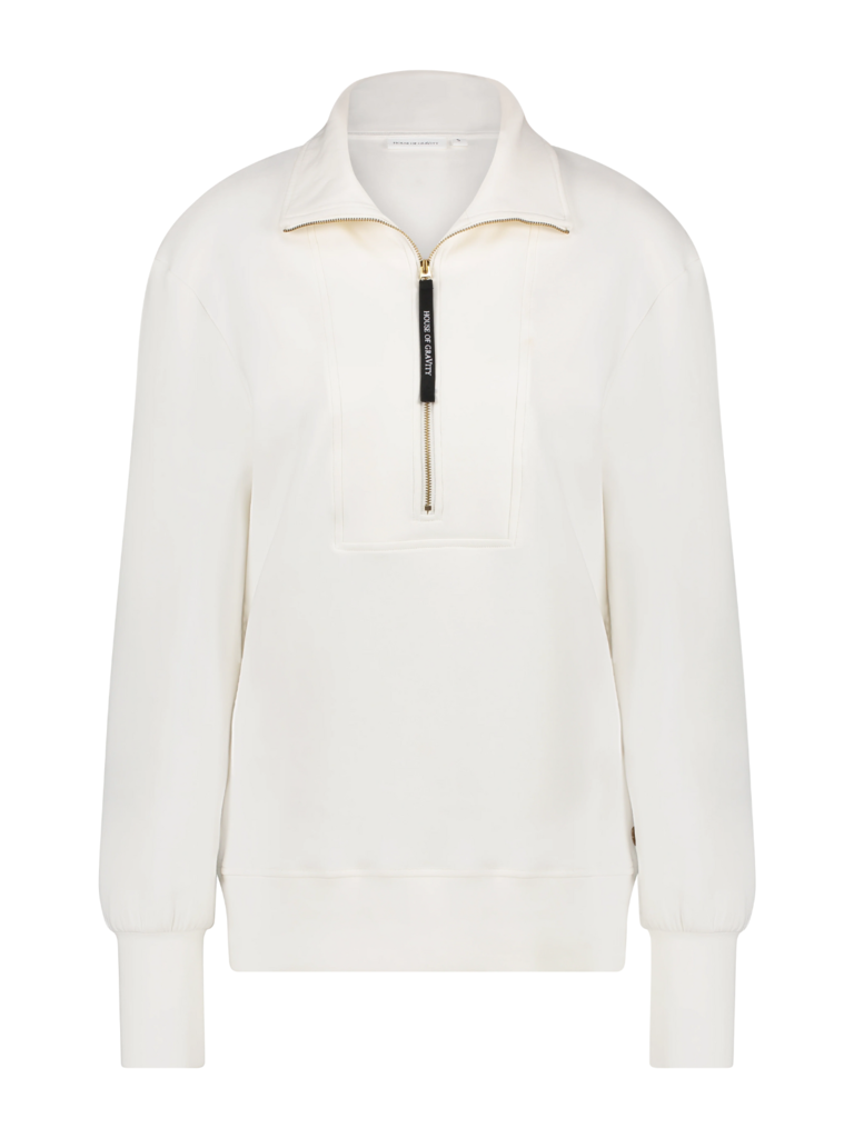 House of Gravity House of Gravity Turtleneck zip sweater Off White Marble