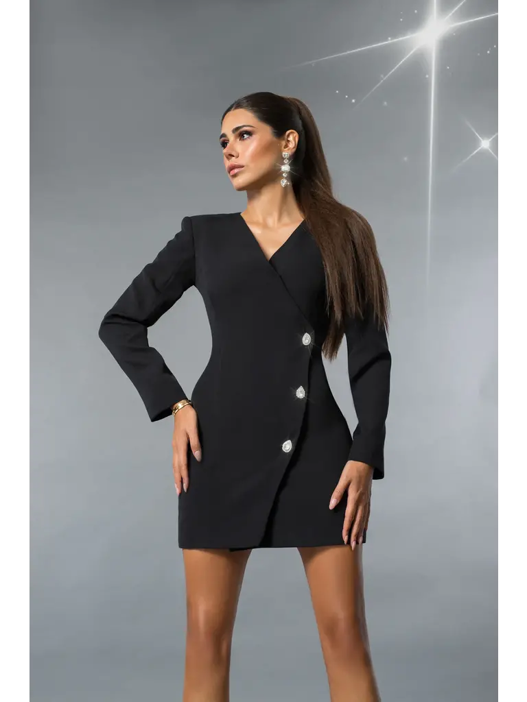 CILEM TUNC Cilem Tunc Asymmetric Black Blazer Dress