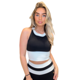 House of Gravity House of Gravity Harmony crop top Black x White