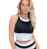 House of Gravity House of Gravity Harmony crop top Black x White