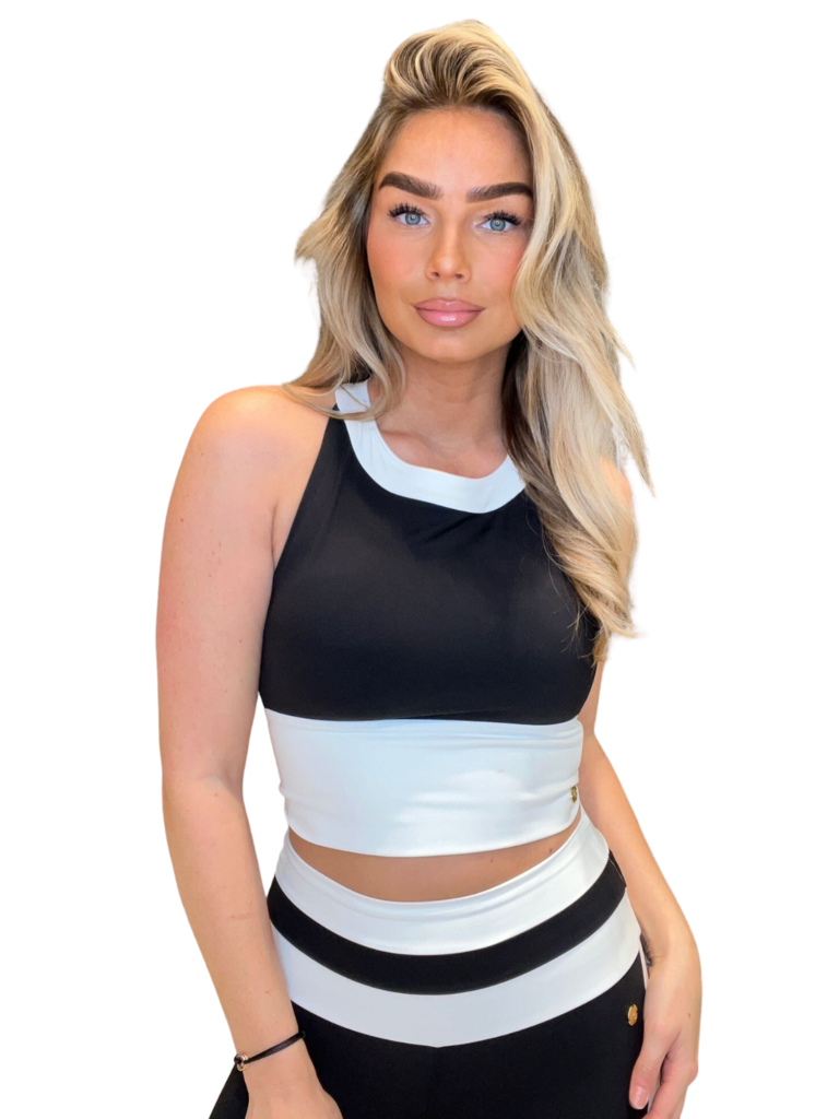 House of Gravity House of Gravity Harmony crop top Black x White
