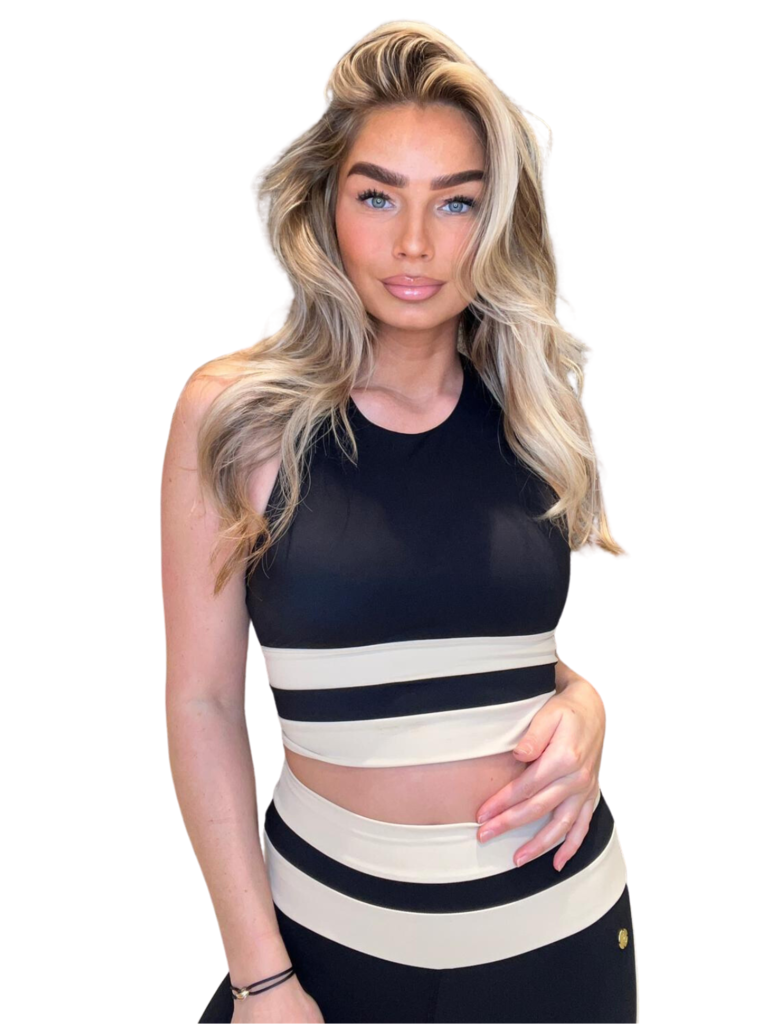 House of Gravity House of Gravity Silhouette crop top Black x Sand