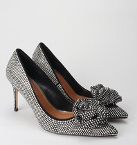 KURT GEIGER BELGRAVIA BLOOM-SILVER COM-SUEDE