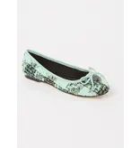 KURT GEIGER EAGLE BALLERINA-GREEN-FABRIC