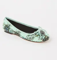 KURT GEIGER EAGLE BALLERINA-GREEN-FABRIC