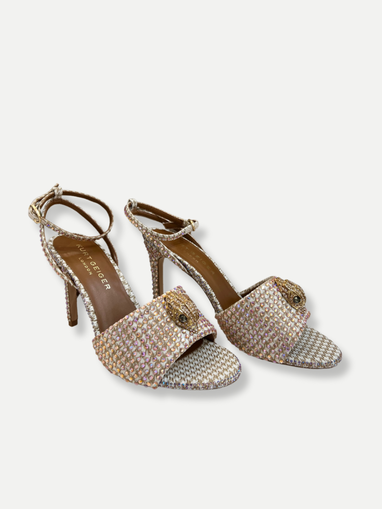 KURT GEIGER KENSINGTON SANDAL-BEIGE COMB-FABRIC