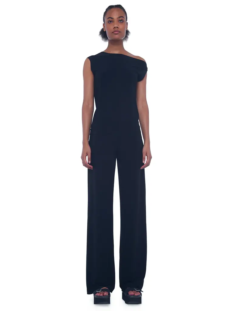 Norma Kamali Norma Kamali KK4257PL111001/AA STRAIGHT LEG PANT BLACK