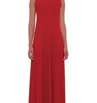 Norma Kamali Norma Kamali KK4203PL015004 SLEEVELESS LONG SWING DRESS RED