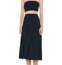 Norma Kamali Norma Kamali KK329SPL014001 FLARED SKIRT BLACK