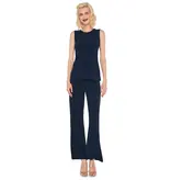 Norma Kamali Norma Kamali KK1267PL019012 STRAIGHT LEG PANT MIDNIGHT