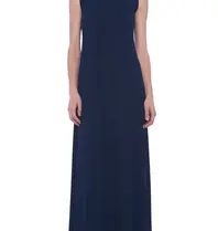 Norma Kamali Norma Kamali KK1263PL016012 SLEEVELESS LONG SWING DRESS MIDNIGHT