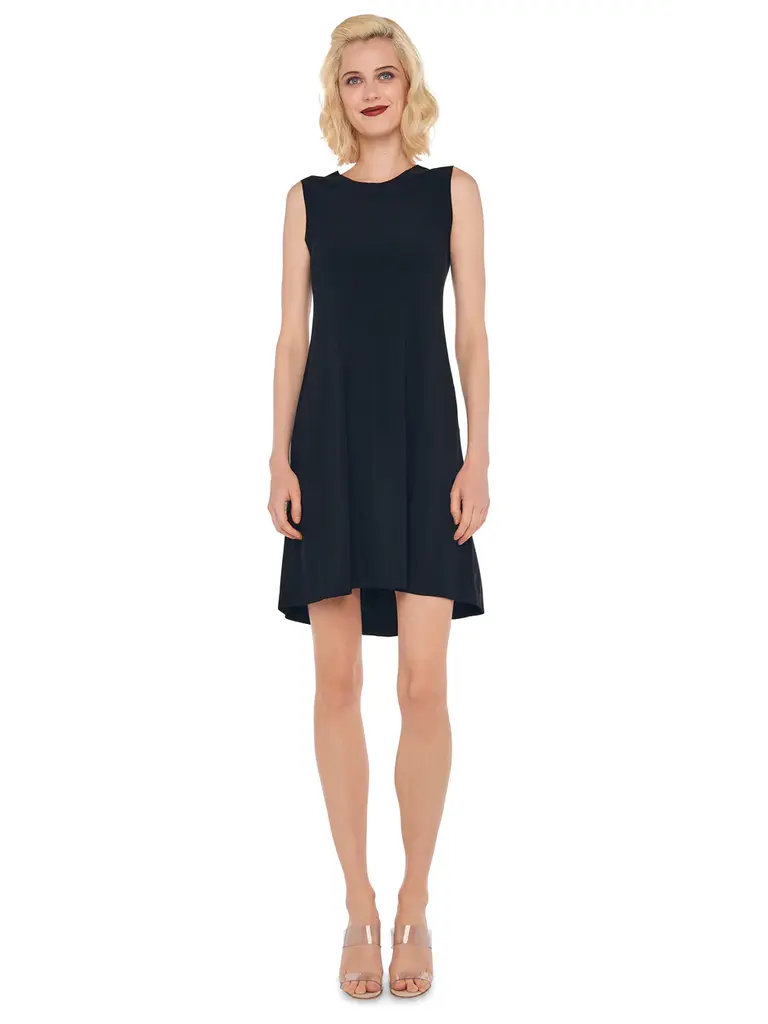 Norma Kamali Norma Kamali KK1263PL013001 SLEEVELESS SWING DRESS BLACK