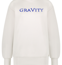 House of Gravity House of Gravity Boxy Sweater White x Sea Blue