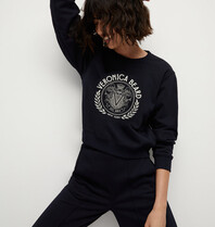 Veronica Beard VB J2309JY98S0696 BEAUMONT LOGO SWEATER NAVY