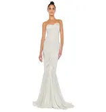 Norma Kamali Norma Kamali ST2243LMD47967 STRAPLESS SHIRRED FRONT FISHTAIL GOWN PEARL