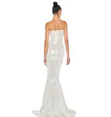 Norma Kamali Norma Kamali ST2243LMD47967 STRAPLESS SHIRRED FRONT FISHTAIL GOWN PEARL