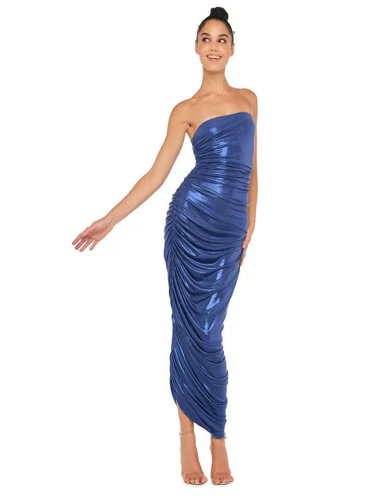 Norma Kamali Norma Kamali ST2243LMD46810 STRAPLESS DIANA GOWN XL MILITARY BLUE